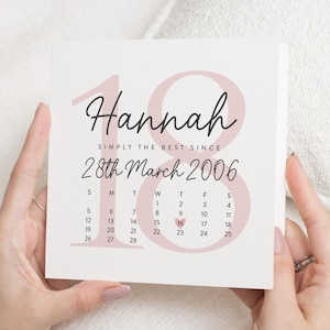 Cartão de aniversário de 18 anos para menina, cartão de aniversário de 18 anos para filha, presente de aniversário de 18 anos personalizado para neta, aniversário de dezoito anos, para irmã