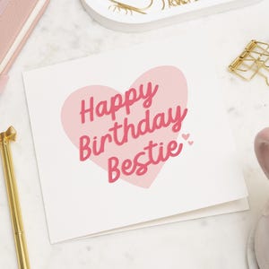 Carte d'anniversaire meilleure amie, carte d'anniversaire personnalisée Bestie, carte d'anniversaire Bestie, cadeau d'anniversaire pour meilleure amie, joyeux anniversaire Bestie