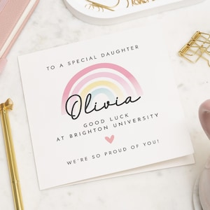 Carte porte-bonheur personnalisée pour fille, Carte porte-bonheur université pour fille, Carte porte-bonheur à l'université pour fille, Cadeau porte-bonheur, Cadeau pour fille à l'université