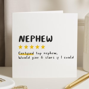 Carte d'anniversaire pour neveu, carte d'anniversaire de neveu drôle, carte de neveu supérieur, carte de neveu cinq étoiles, carte d'anniversaire pour lui