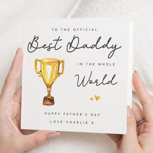 Vatertagskarte für Papa, beste Papa Vatertagskarte, Vatertagskarte vom Kind, personalisierte Vatertagskarte, Trophäenkarte