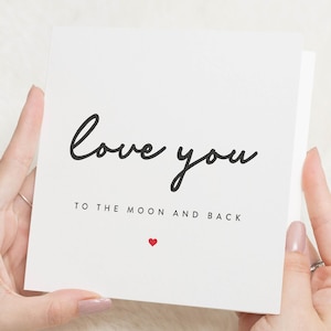 Carte de voeux Love To The Moon, Carte de Saint Valentin petit ami, Carte de Saint Valentin pour lui, Cadeaux Saint Valentin pour elle, pour petit ami, mari