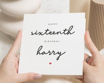 16th Birthday Card Boy, Nephew 16th Birthday Card, Happy 16th Birthday Card Boy, 16th Birthday Card Son, Sixteenth Birthday, Keepsake Card