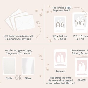 Cartes de remerciement avec photo de mariage, Cartes de remerciement personnalisées Mariage, Cartes de remerciement pliées, Cartes postales de remerciement pour mariage, Simple image 7