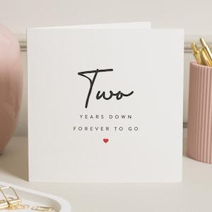 Tarjeta de segundo aniversario para novio, tarjeta de segundo aniversario de bodas, tarjeta de segundo aniversario para esposo, tarjeta de segundo aniversario para esposa, tarjeta de novia