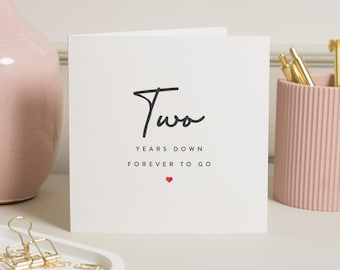 2nd Anniversary Card For Boyfriend, Second Wedding Anniversary Card, Husband 2 Year Anniversary Card, 2nd Anniversary Wife, Girlfriend