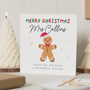 Lehrer Weihnachtskarte, Weihnachtskarte für Lehrer, Lehrer Weihnachtsgeschenke, personalisierte Lehrer-Weihnachtskarte, Lehrer-Weihnachtskarte