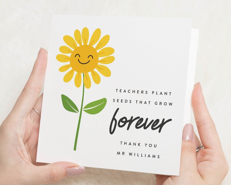 Carte de remerciement simple professeur, carte de remerciements un million de professeurs, carte professeur personnalisée, carte de fin d'école professeur, cadeau de fin d'année image 1