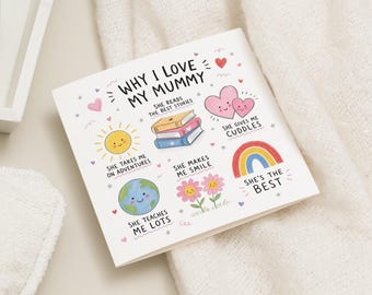 Birthday Card for Mummy, Mum Birthday Card, Mother's Day Card for Mum, Mummy Card from Kids, Love You Mummy Card