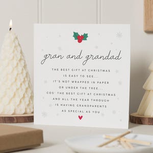 Cartão de Natal para avós e avôs, Cartão de Natal para avós, Cartão de Natal para avós e avôs, Babá e avô, Natal personalizado