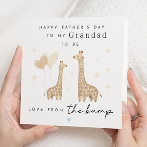 Vaderdagkaart voor opa in spe, vaderdagkaart van de hobbel, opa in spe, Giraffe Vaderdagkaart