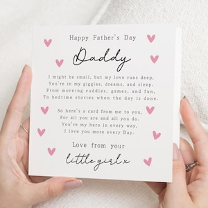 Fathers Day Card for Daddy, Fathers Day Card from Daughter, Cute Fathers Day Card, Daddy Card, Fathers Day Card for Him
