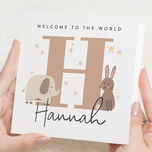 Cartão personalizado para recém-nascido, presente para recém-nascido, cartão de parabéns para recém-nascido, cartão de amigo para recém-nascido, cartão de boas-vindas ao mundo, bebê