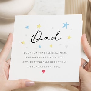 Tarjeta del Día del Padre para papá, Tarjeta de Cumpleaños para papá, Tarjeta Linda para papá, Tarjeta Divertida para papá, Tarjeta de Papá Superhéroe, Tarjeta Personalizada para él
