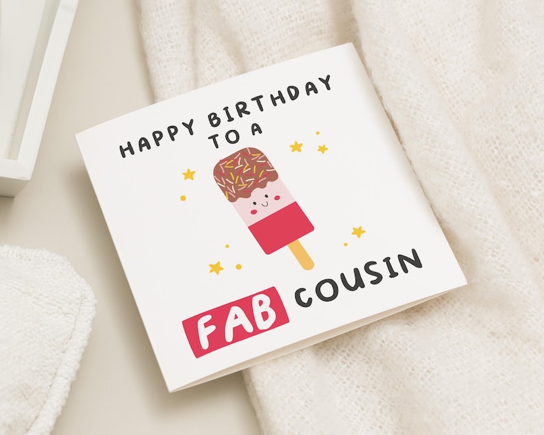 Carte d'anniversaire cousin, carte d'anniversaire pour cousin, joyeux anniversaire carte cousin, cadeau cousin pour anniversaire, carte cousin fabuleux, cartes d'anniversaire cousin image 1