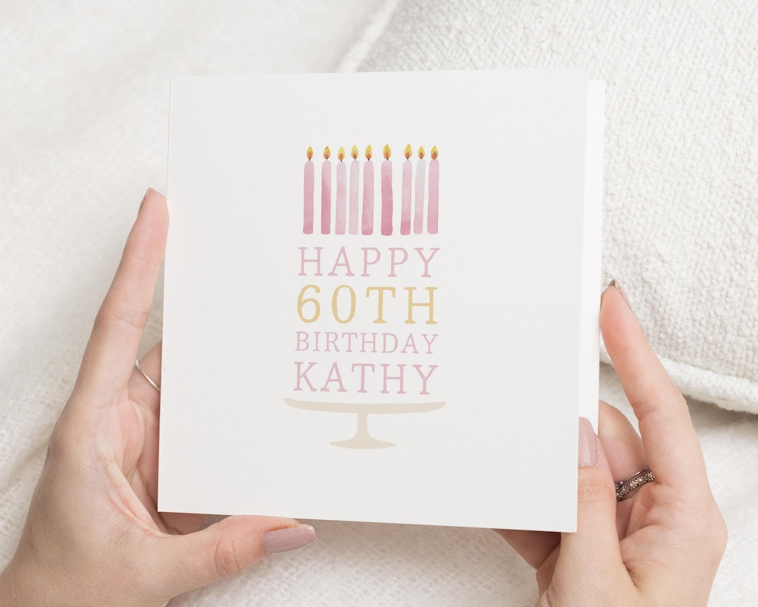 60th Birthday Card, Personalised Birthday Card, Birthday Card for Her ...