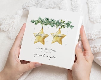 Kerstkaart voor stel, speciale kerstkaart voor stel, gepersonaliseerde kerstkaart, vrolijke kerstkaart voor echtgenoot-vrouw partner