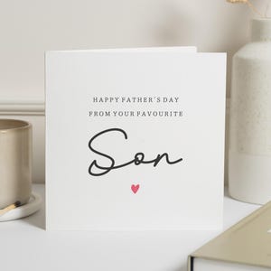 Biglietto per la festa del papà da parte del figlio, biglietto per la festa del papà per papà, biglietto di auguri per la festa del papà, biglietto per il figlio preferito, biglietto personalizzato per la festa del papà