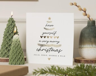 Personalisierte Weihnachtskarte, Familien Weihnachtskarte, Weihnachtskarte für Mama, Papa, Kinder, Individuelle Weihnachtskarte, Moderne Weihnachtskarte