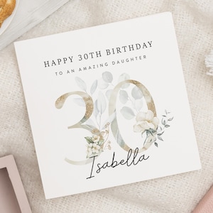 Carte 30e anniversaire fille, carte 30e anniversaire pour elle, carte 30e anniversaire pour fille, cadeau 30e anniversaire fille, cadeau 30e fille