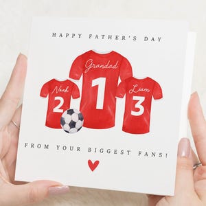 Fathers Day Card for Grandad, Personalised Football Card, Fathers Day Card from Grandchildren, Custom Grandad Card