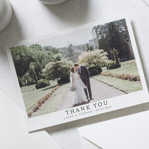 Cartes postales de remerciement pour mariage, Cartes de remerciement personnalisées Mariage, Avec photo, Cartes de remerciement pliées, Cartes postales de remerciement Paysage