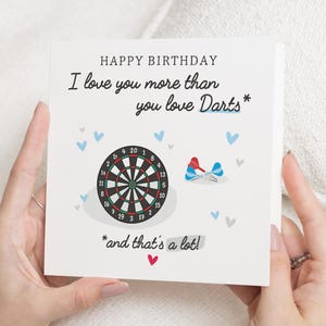 Carte d'anniversaire pour lui, carte d'anniversaire de fléchettes, carte d'anniversaire drôle pour petit ami, mari, papa, carte d'anniversaire personnalisée pour homme