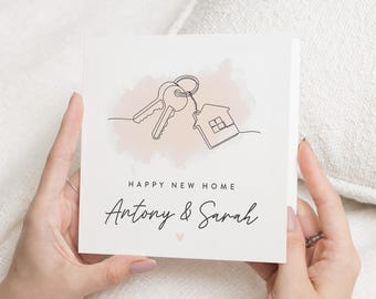 Happy New Home-kaart, gepersonaliseerd New Home-cadeau, housewarmingcadeau, First Home-kaart, cadeau voor thuis, gepersonaliseerd nieuw huiscadeau voor vrienden