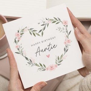 Tante verjaardagskaart, gepersonaliseerde verjaardagskaart voor tante, speciale tante verjaardagskaart, tante verjaardagscadeau, voor haar, schattige tante kaart
