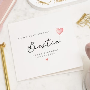 Geburtstagskarte für beste Freundin, beste Freundin Geburtstagskarte, Bestie Geburtstagskarte, Geburtstagsgeschenk für beste Freundin, für sie, personalisierte Karte