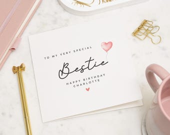 Geburtstagskarte für beste Freundin, beste Freundin Geburtstagskarte, Bestie Geburtstagskarte, Geburtstagsgeschenk für beste Freundin, für sie, personalisierte Karte