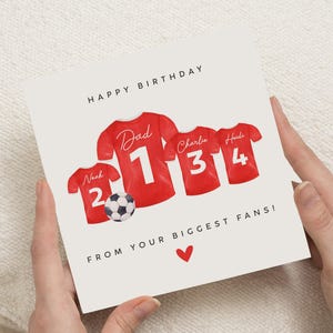 Geburtstagskarte für Papa, personalisierte Fußball-Geburtstagskarte, Geburtstagskarte von Kindern, Papa-Geburtstagskarte, Fußballkarte für Ihn