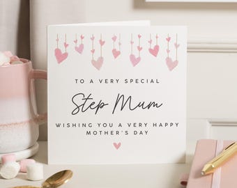 Step Mum Mother's Day Card, Happy Mothers Day Card Step Mum, Card For Mothers Day, Step Mum Mothers Day Cards, Bonus Mum Mothers Day Card