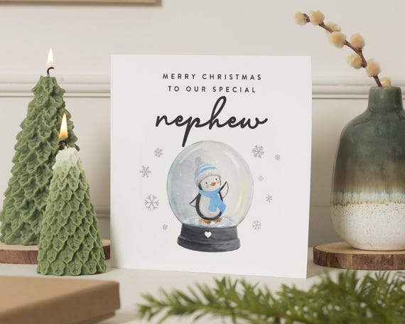 Biglietto Di Natale Per Nipote – Auguri Speciali Con Messaggio Affettuoso | Idea Regalo Con Busta E Nastri Rossi