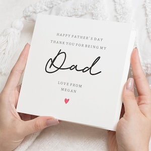 Vaderdagkaart voor vader, gepersonaliseerde vaderdagkaart, bedankkaart voor vader, vaderdagkaart van dochter, eenvoudige vaderdagkaart