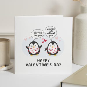 Valentinstag Karte, für Ehemann, Ehemann Valentinstag Karte, Valentinstag Geschenk für ihn, Pinguin Valentinstag Karte, Freund Valentinstag Karte
