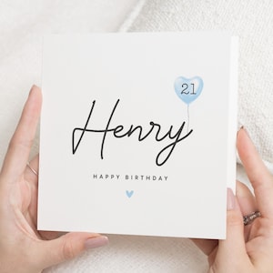 21st Birthday Card For Him, Personalised 21st Birthday Card, 21st Birthday Gift For Son, Boyfriend 21st Birthday, Twenty First Card Grandson