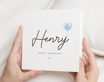21st Birthday Card For Him, Personalised 21st Birthday Card, 21st Birthday Gift For Son, Boyfriend 21st Birthday, Twenty First Card Grandson
