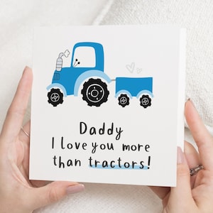 Birthday Card for Daddy, Tractor Birthday Card for Dad, Fathers Day Card, Cute Card from Kids, Personalised Card for Him