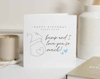 Birthday Card for Daddy to Be, Daddy to Be Birthday Card, Birthday Card from the Bump, Dad to Be Birthday Card, Cute Birthday Card