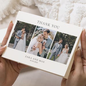 Personalisierte Danksagungskarten zur Hochzeit, Individuelle Dankeskarten Hochzeit, Hochzeits-Dankeskarten mit Foto, Gefaltete Dankeskarten, Postkarte