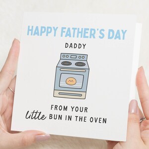 Fathers Day Card from Bump, Fathers Day Card for Dad, Daddy to Be Card, Cute Fathers Day Card, Little Bun in the Oven Card