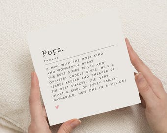 Vaderdagkaart voor papa, verjaardagskaart voor papa, kaart voor vader, kaart met de betekenis van papa, leuke vaderdagkaart, gepersonaliseerde kaart