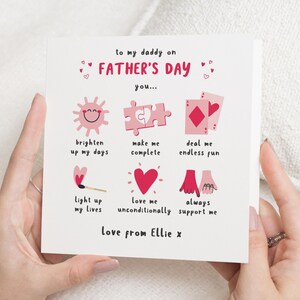 Biglietto per la festa del papà da parte della figlia, biglietto per la festa del papà per il papà, simpatico biglietto per la festa del papà, biglietto personalizzato per papà, regalo per la festa del papà