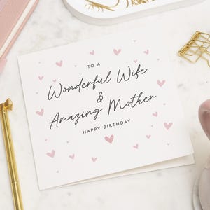 Cartão de aniversário para esposa e mamãe, cartão de aniversário para esposa, presente de aniversário para esposa, para esposa e mamãe, cartões de aniversário para esposa, presente de aniversário para mamãe
