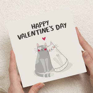 Katze Valentinstag Karte für Sie, Geschenke für Freund, Valentinstag Geschenk für ihn, Valentinstag Karte, Valentinstag Grußkarte Frau, für Partner