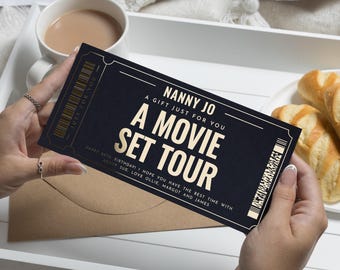 Personalised Gift Voucher, Movie Set Tour Gift Voucher, Birthday Gift Voucher for Nanny, 80th Birthday Gift Experience