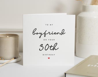 30th Birthday Card For Him, 30th Birthday Cards Boyfriend, 30th Birthday Gift For Him, 30th Birthday Card For Men, Boyfriend 30th Birthday