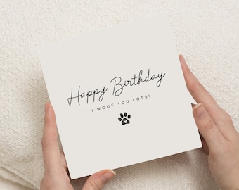 Geburtstagskarte vom Hund, Geburtstagskarte für Hundevater, Geburtstagskarte für Hundemama, alles Gute zum Geburtstag vom Hund, Hund Papa Geschenk, Geburtstagskarte für Hundeliebhaber