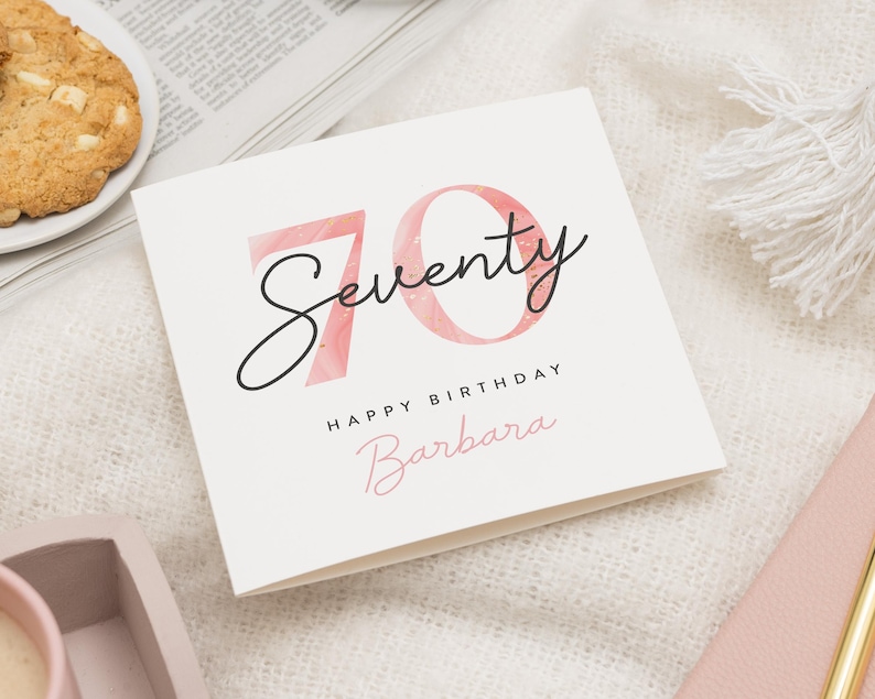 Carte 70e anniversaire, carte 70e anniversaire personnalisée pour maman, carte 70e anniversaire pour femme, cadeau 70e anniversaire pour elle, carte 70e anniversaire image 1
